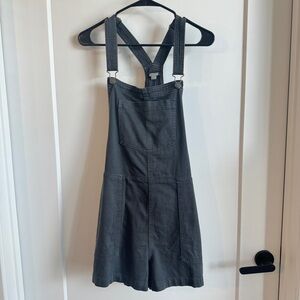 NWT Aerie Denim Overall Shorts in black, size large L